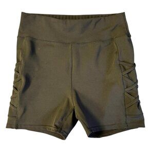 POP Fit Fresh Short Shorts SzXL Black High Waist Athletic Workout Exercise Short